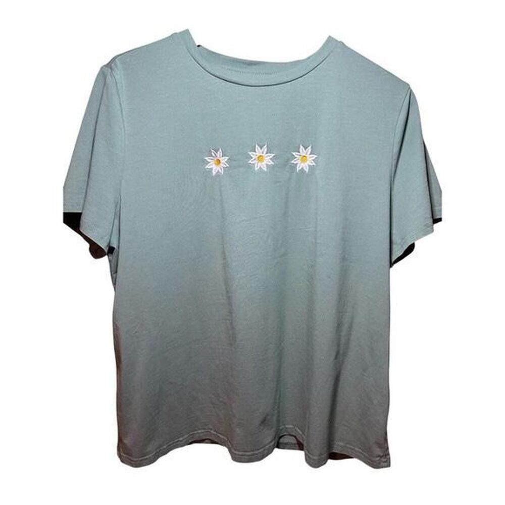No-brand Women's Blue and Green T-shirt